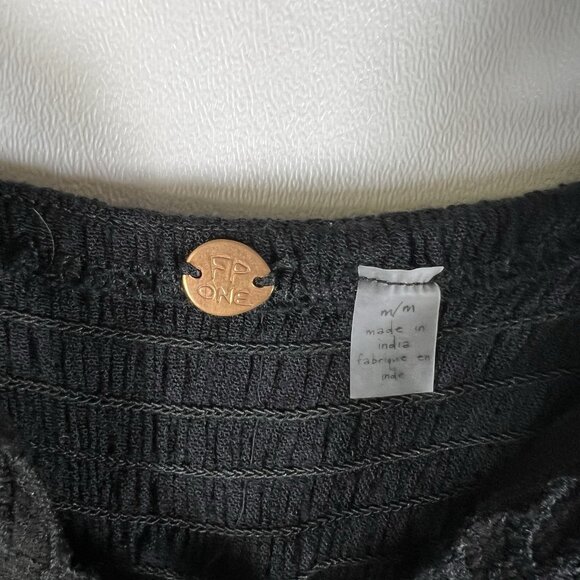 FREE PEOPLE FP One Adella Slip Lace Dress Black Medium Mini Boho Feminine - Picture 4 of 10